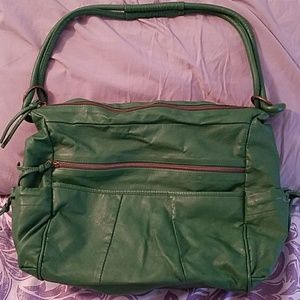 Bongo Green leather hobo bag